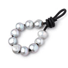 9-10mm Rose Silver Baroque large hole Freshwater Pearl 10 pieces - The Bead Traders