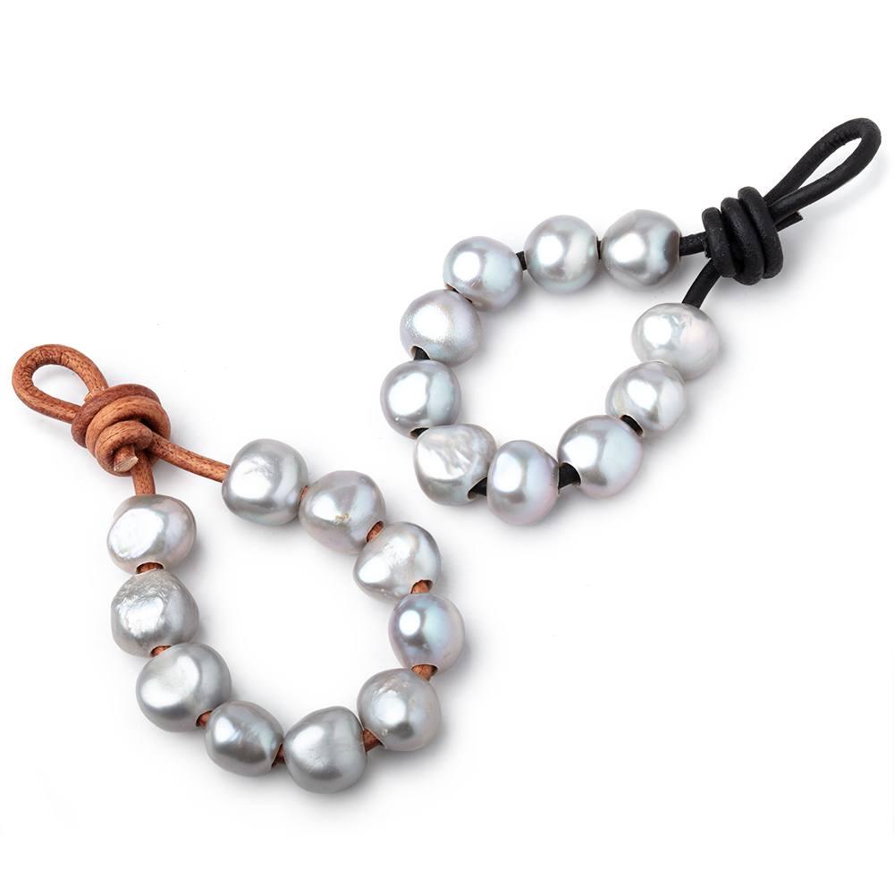 9-10mm Rose Silver Baroque large hole Freshwater Pearl 10 pieces - The Bead Traders