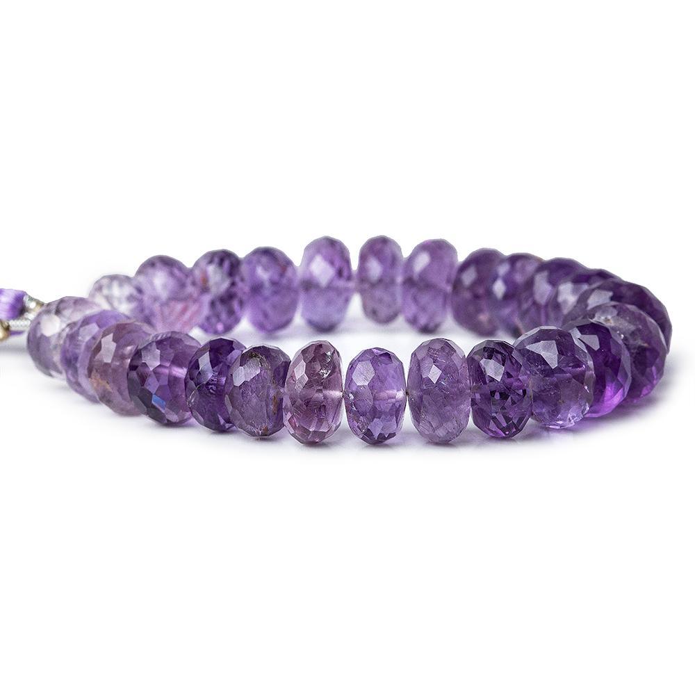 9-10mm Shaded Amethyst faceted rondelles 6 inches 26 beads - The Bead Traders