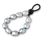 9-10mm Steel Silver Large Hole Baroque Freshwater Pearls 10 pieces - The Bead Traders