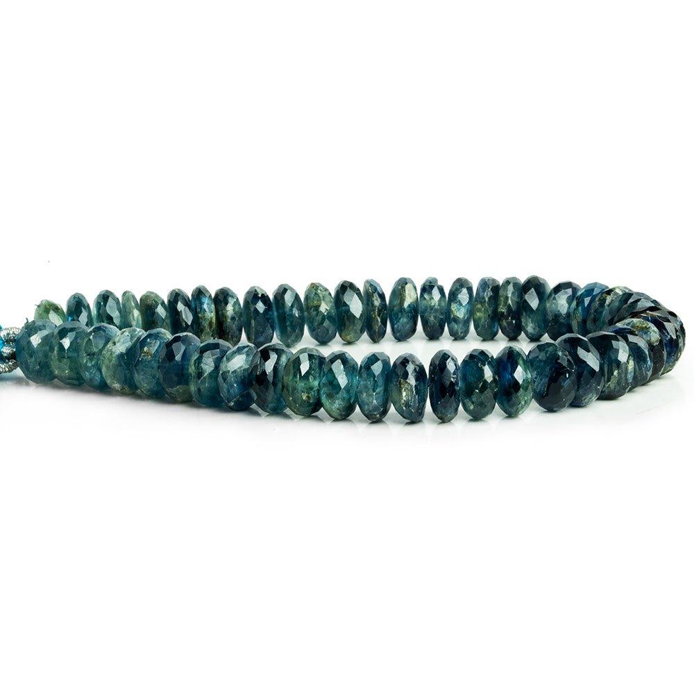 9-10mm Teal Kyanite Faceted Rondelle Beads 8 inch 45 pieces - The Bead Traders