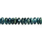 9-10mm Teal Kyanite Faceted Rondelle Beads 8 inch 45 pieces - The Bead Traders