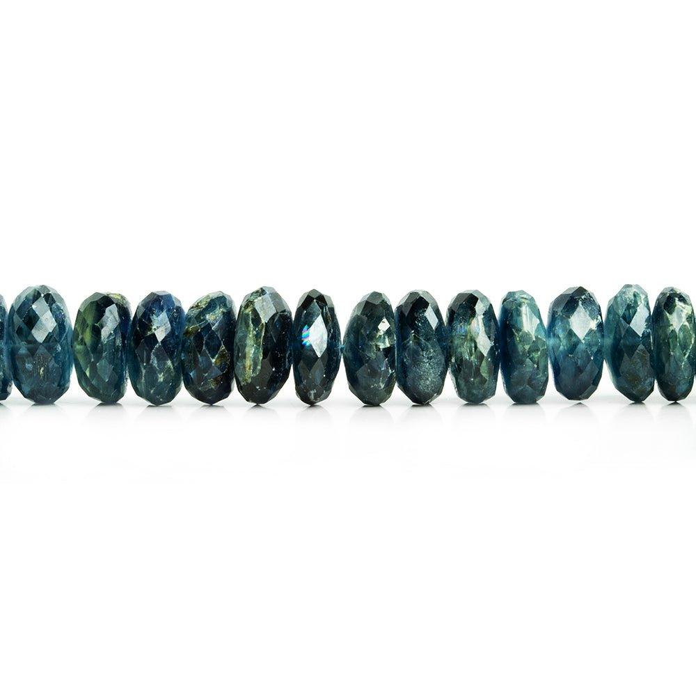 9-10mm Teal Kyanite Faceted Rondelle Beads 8 inch 45 pieces - The Bead Traders