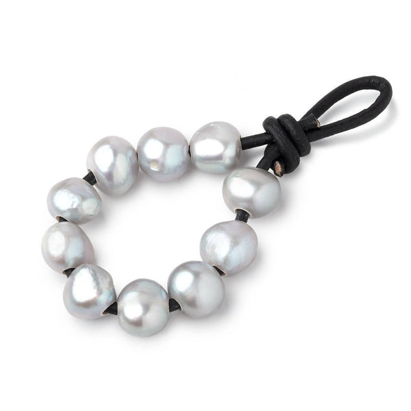 9-10mm Teal Silver Large Hole Baroque Freshwater Pearls 10 beads