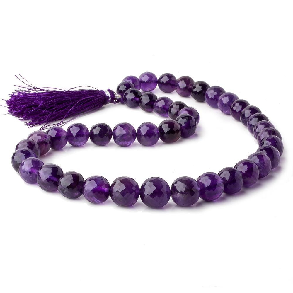 9-11 Amethyst Faceted Round Beads 17 inch 43 pieces - The Bead Traders