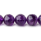 9-11 Amethyst Faceted Round Beads 17 inch 43 pieces - The Bead Traders