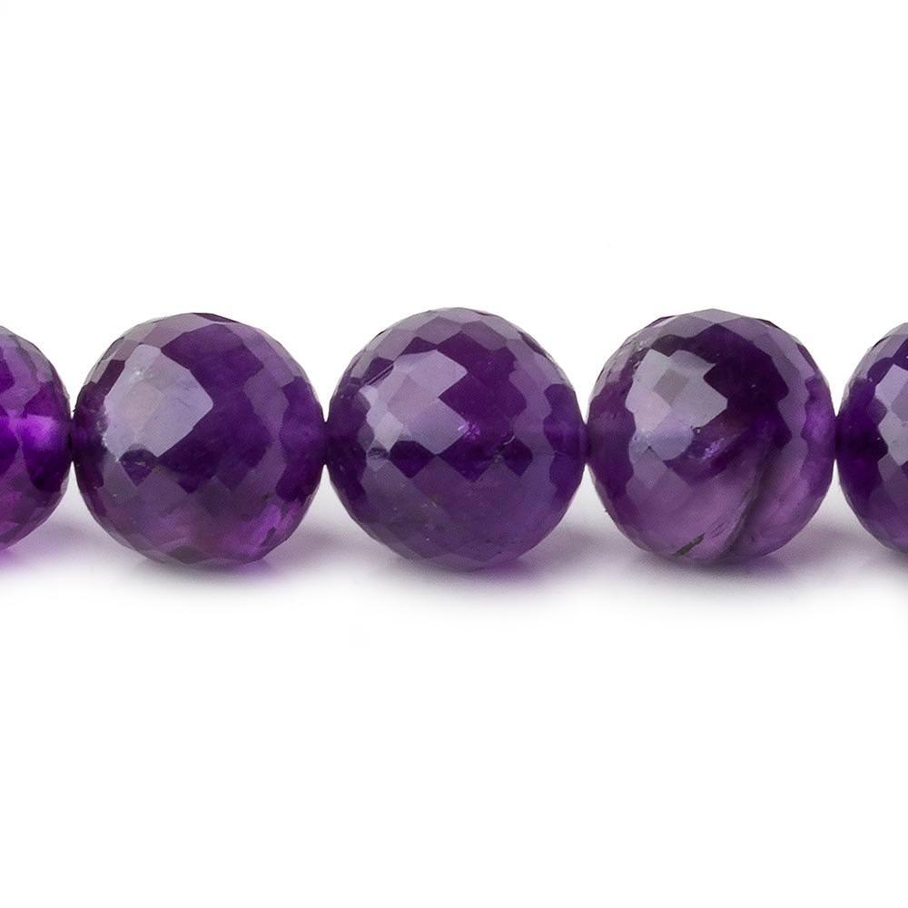 9-11 Amethyst Faceted Round Beads 17 inch 43 pieces - The Bead Traders