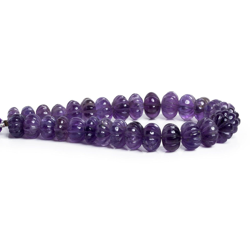 9-11mm Amethyst Carved Rondelles 8 inch 28 beads - The Bead Traders