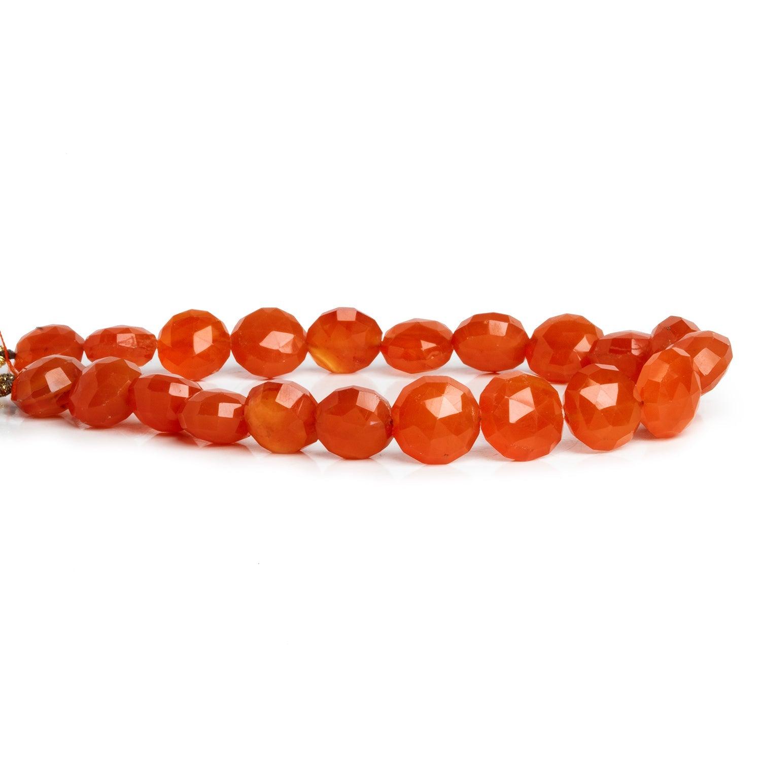 9-11mm Carnelian Faceted Coins 8 inch 20 beads - The Bead Traders