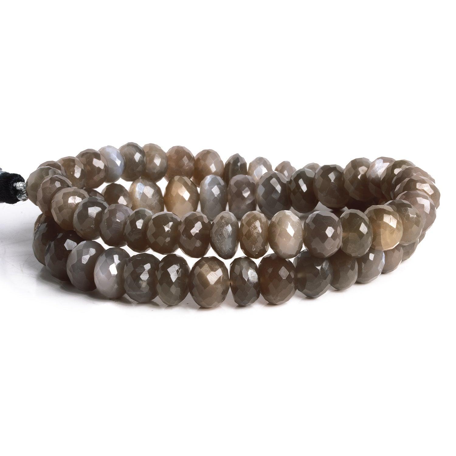 9-11mm Chocolate Moonstone Faceted Rondelles 15 inch 63 beads - The Bead Traders
