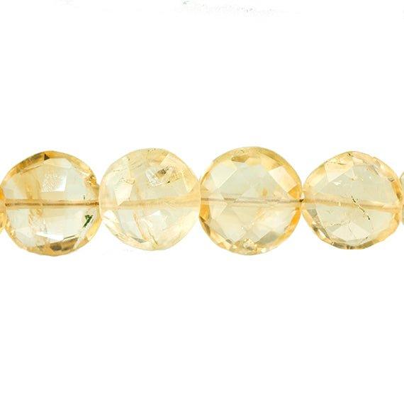 9-11mm Citrine Faceted Coin Beads 7.5 inch 18 pieces - The Bead Traders