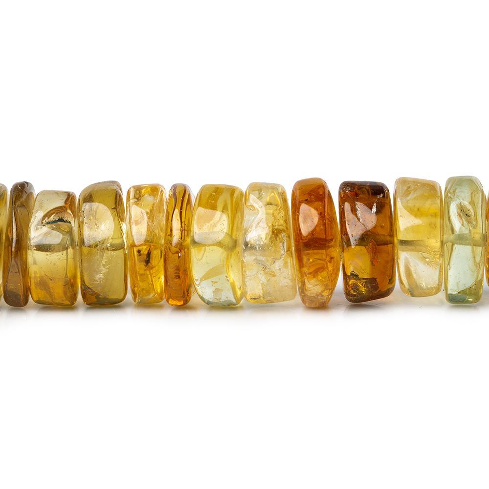 9-11mm Citrine HydroQuartz Plain Heishi & Rondelles 7 inch 38 beads - The Bead Traders