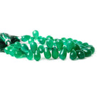 9-11mm Green Chalcedony plain teardrop Beads 8 inch 43 pieces - The Bead Traders