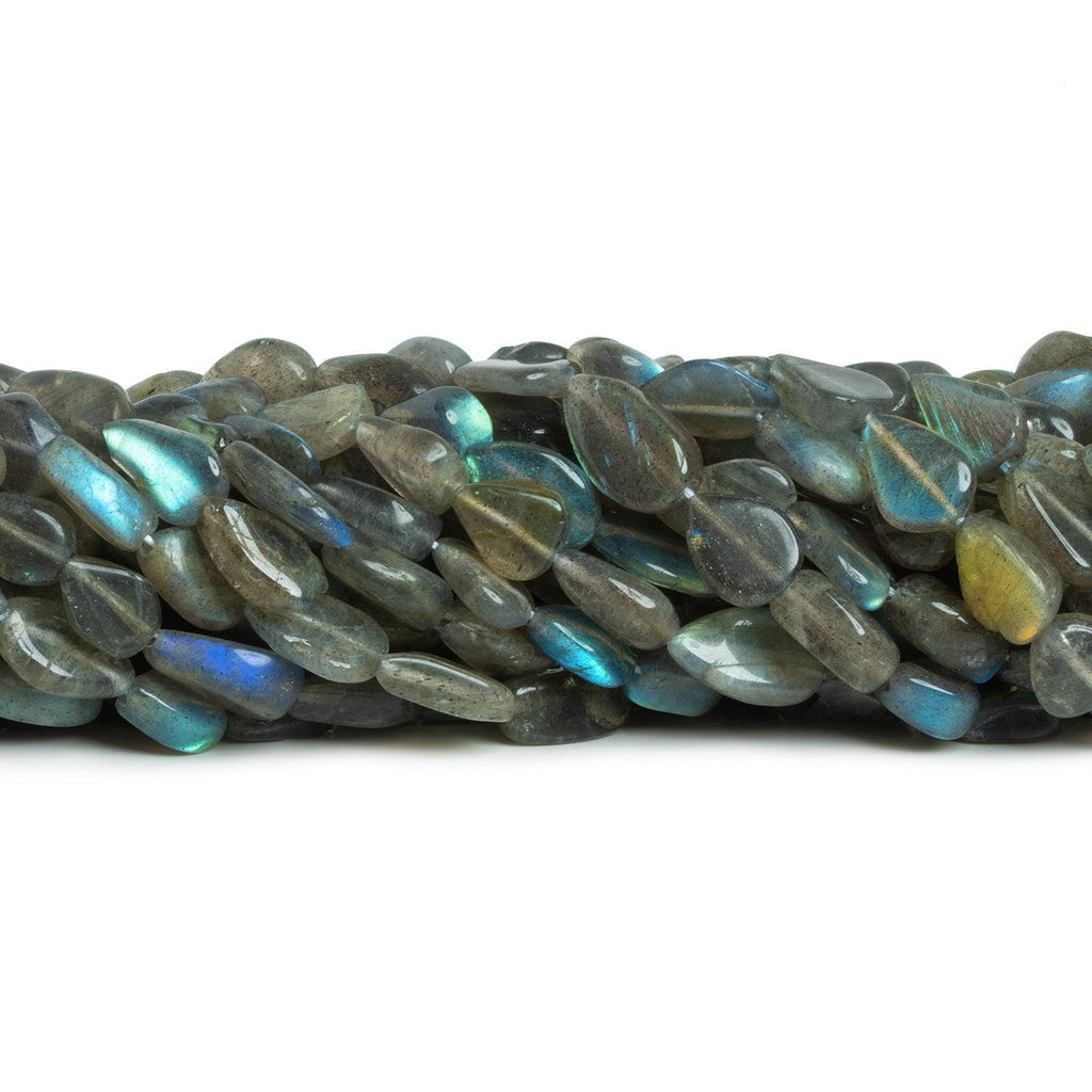 9-11mm Labradorite Straight Drilled Plain Pear Beads 13 inch 32 pieces - The Bead Traders