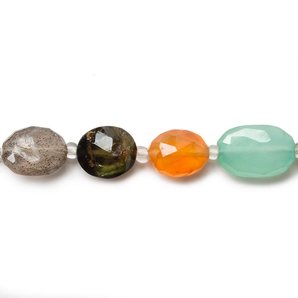 9-11mm Multi-Gemstone Faceted Oval Beads, 14 inch - The Bead Traders
