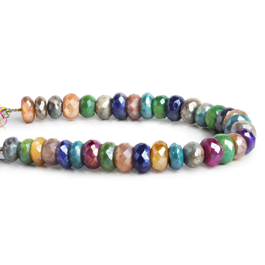 9-11mm Mystic Multi Moonstone Faceted Rondelles 8 inch 33 beads - The Bead Traders