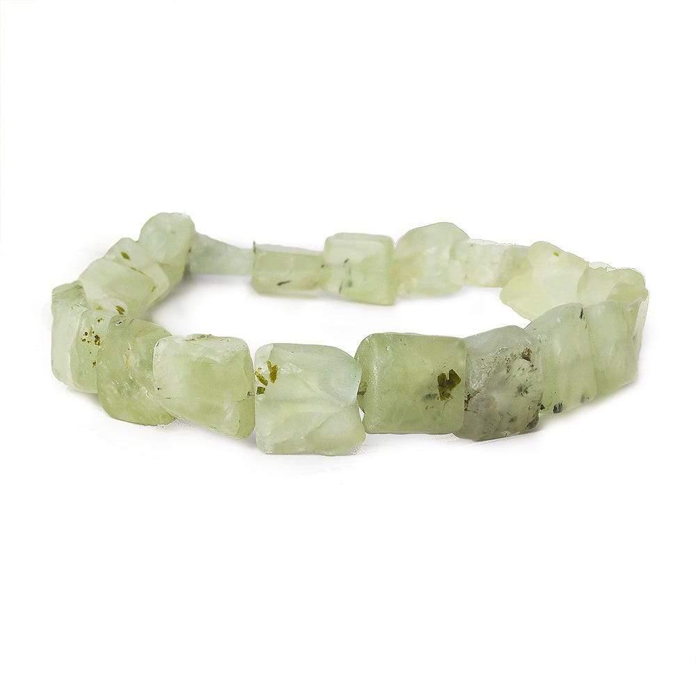 9-11mm Prehnite Hammer Faceted Square Beads 8 inch 22 pcs - The Bead Traders