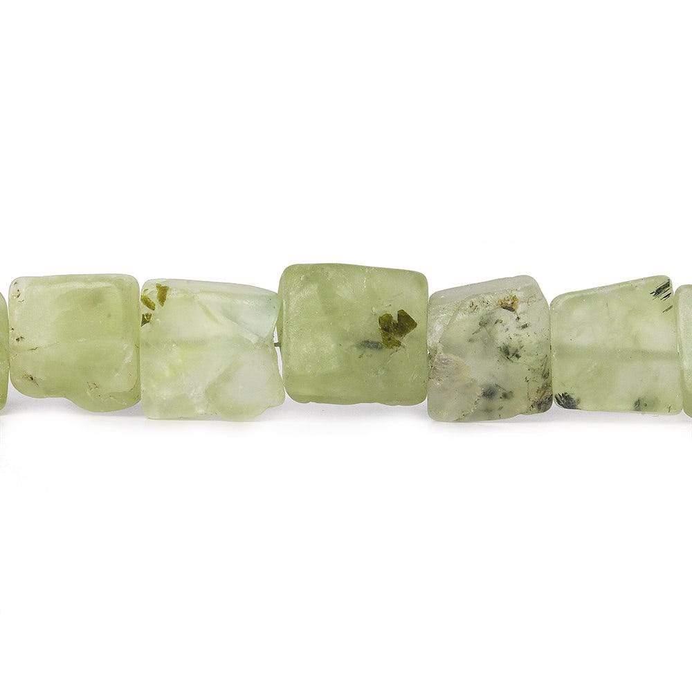 9-11mm Prehnite Hammer Faceted Square Beads 8 inch 22 pcs - The Bead Traders