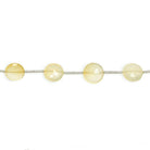 9-11mm Warm Chiffon Yellow Chalcedony faceted coin beads 7 inch 11 pieces - The Bead Traders