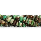 9-12mm Chrysoprase with Matrix Plain Rondelle Beads 16 inch 68pcs - The Bead Traders