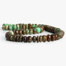 9-12mm Chrysoprase with Matrix Plain Rondelle Beads 16 inch 68pcs - The Bead Traders