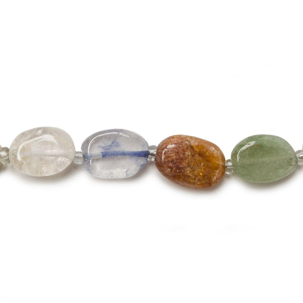 9-12mm Multi Gemstone Plain Oval Beads, 14 inch - The Bead Traders