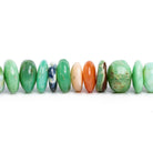 9-13mm Multi Gemstone Plain Rondelles 16 inch 68 beads - The Bead Traders