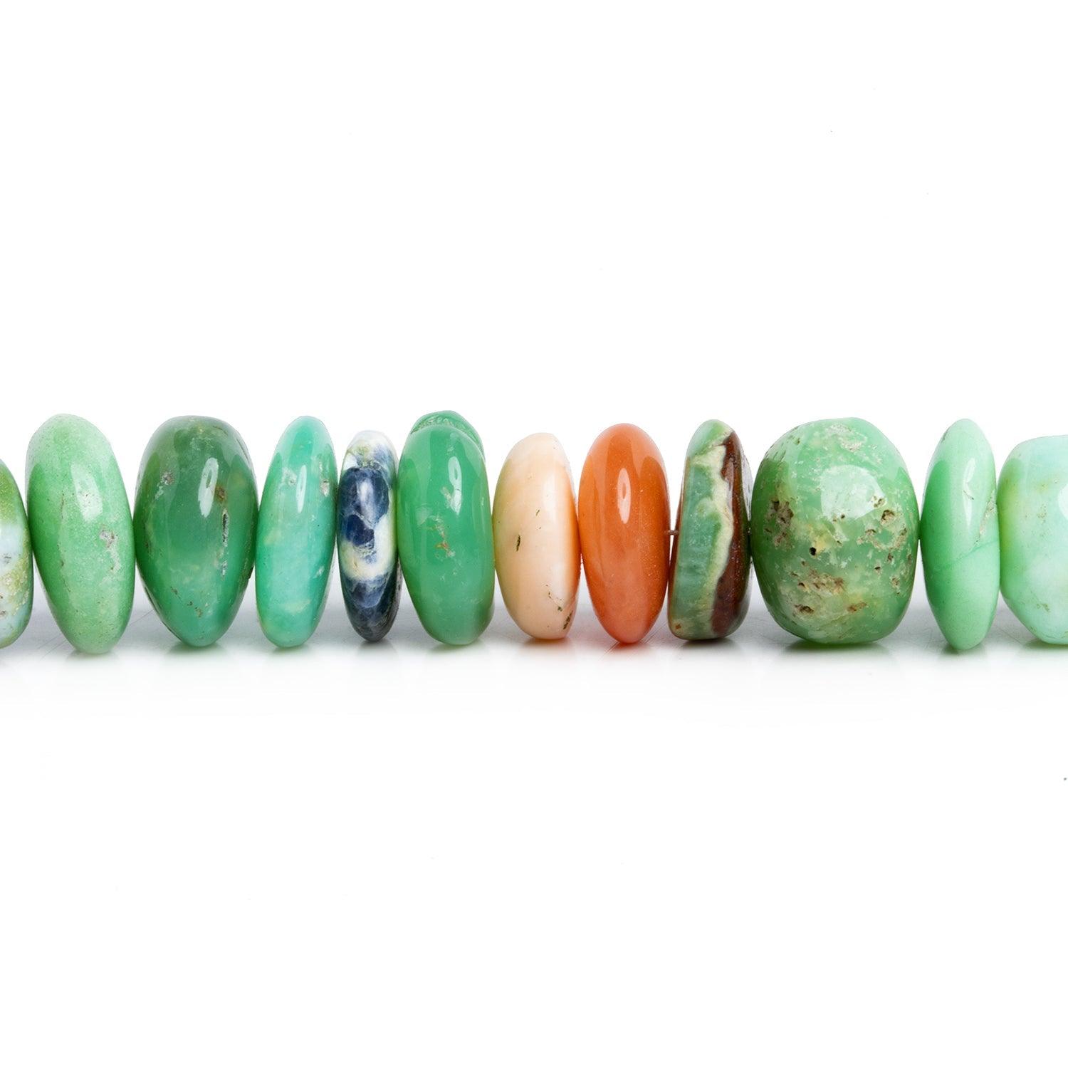 9-13mm Multi Gemstone Plain Rondelles 16 inch 68 beads - The Bead Traders