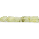 9-14mm Prehnite Hammer Faceted Rectangle Beads 8 inch 16 pcs - The Bead Traders