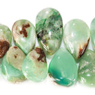 9-18mm Chrysoprase & Matrix plain pear Beads 8 inch 52 pieces - The Bead Traders