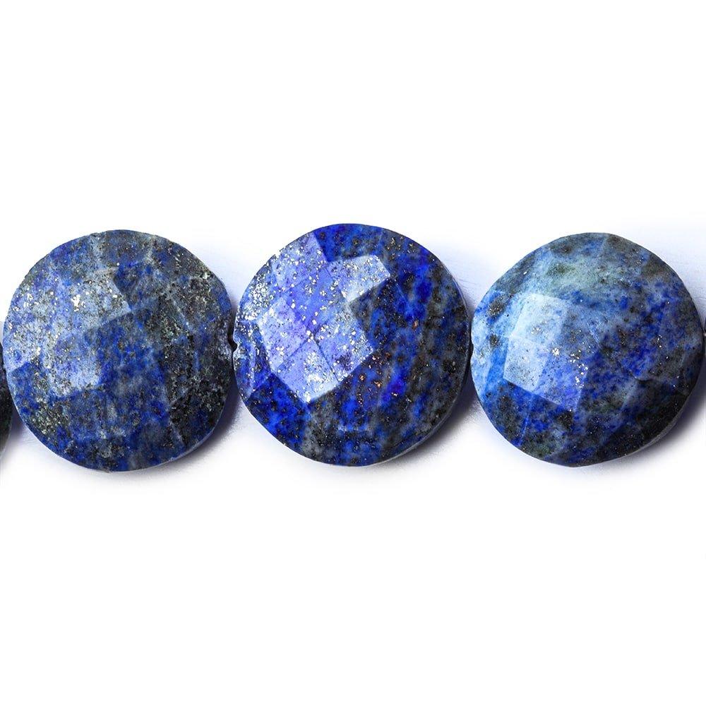 9-18mm Lapis Lazuli faceted coin beads Lot of 110 pieces 5 strands - The Bead Traders