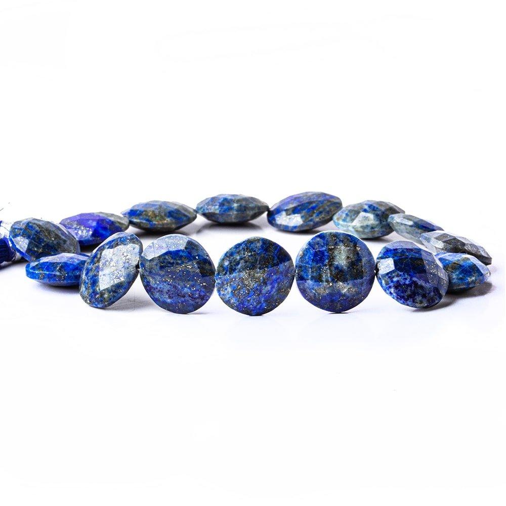 9-18mm Lapis Lazuli faceted coin beads Lot of 110 pieces 5 strands - The Bead Traders