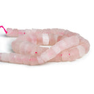 9-18mm Matte Rose Quartz Heishis 15 inch 47 beads AA Grade - The Bead Traders