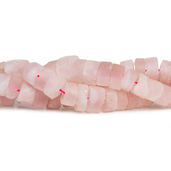 9-18mm Matte Rose Quartz Heishis 15 inch 47 beads AA Grade