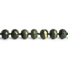 9-9.5mm Olive Green Agate Faceted Rounds 8 inch 23 beads - The Bead Traders