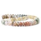 9-9.5mm Rutilated & Tourmalinated Quartz faceted rondelles 16 inch 68 beads - The Bead Traders