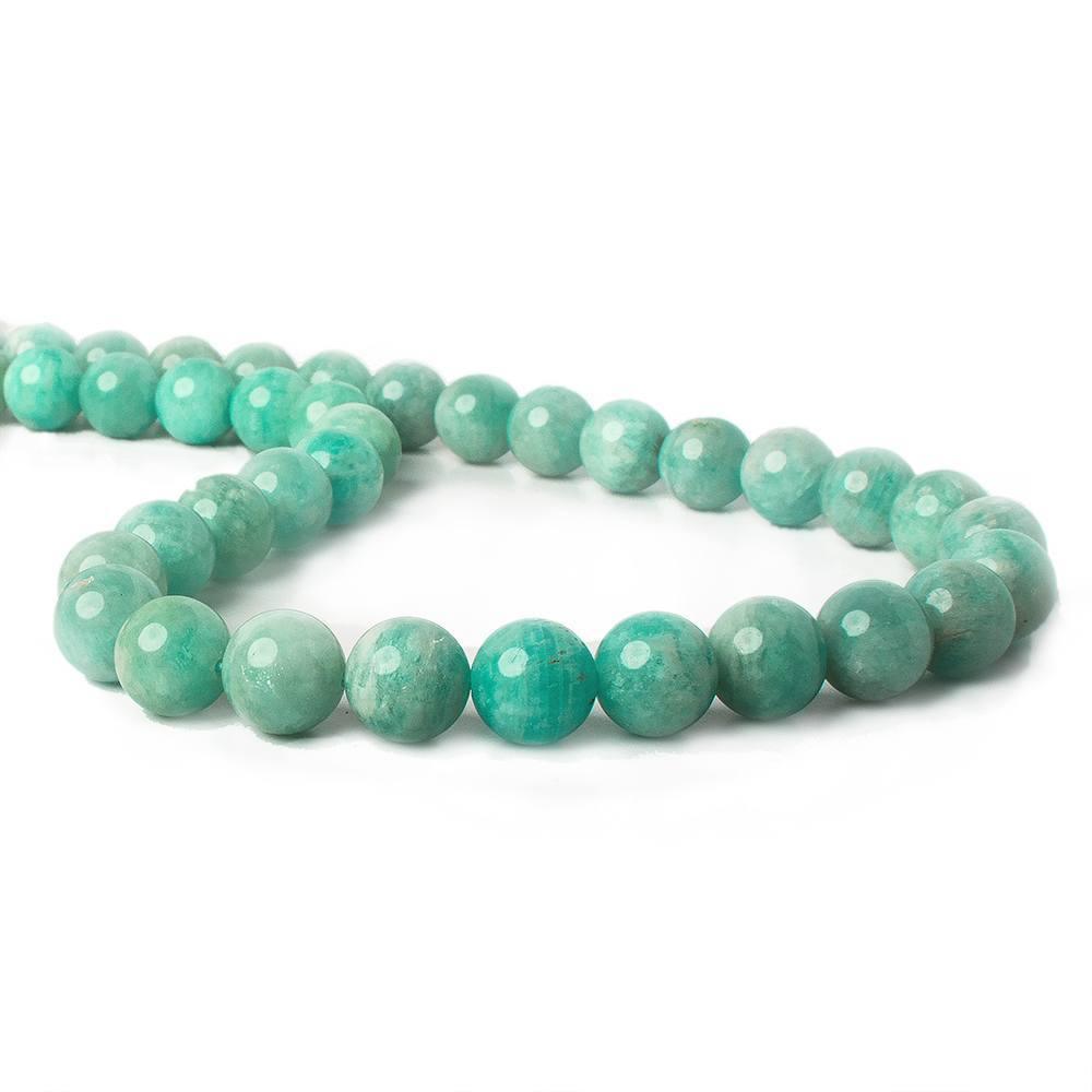 9.5-10mm Amazonite plain round beads 16 inch 40 pieces - The Bead Traders