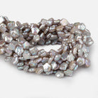 9.5-10mm Silver Star Flower Freshwater Pearls 16 inch 45 pieces - The Bead Traders
