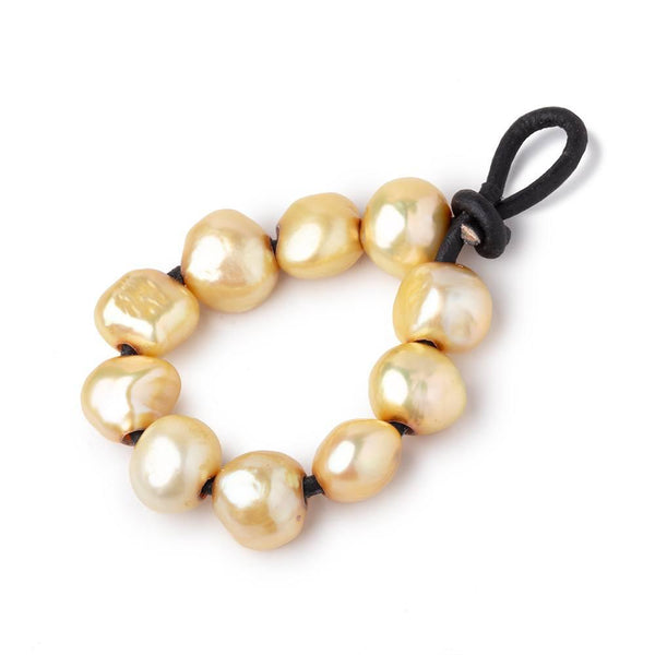 9.5-11mm Buttercup Yellow Baroque 2.5mm large hole Pearls 10 beads
