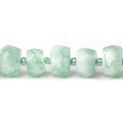 9.5-11mm Green Angelite macro faceted rondelle beads 16 inch 47 pieces - The Bead Traders