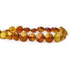 9.5-12.5mm Shaded Amber Chalcedony faceted coins 8.5 inch 21 pieces - The Bead Traders