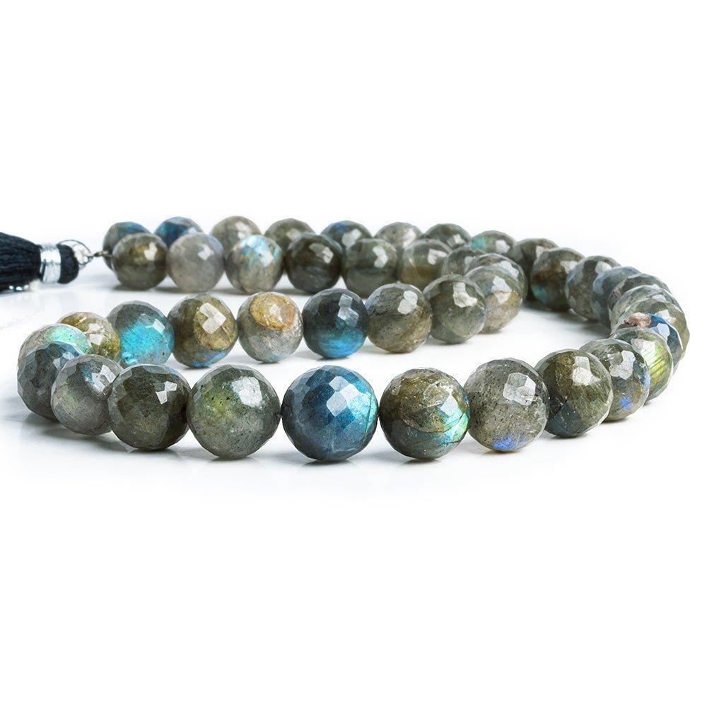 9.5mm-11mm Labradorite Faceted Round Beads 16 inch 43 pieces - The Bead Traders