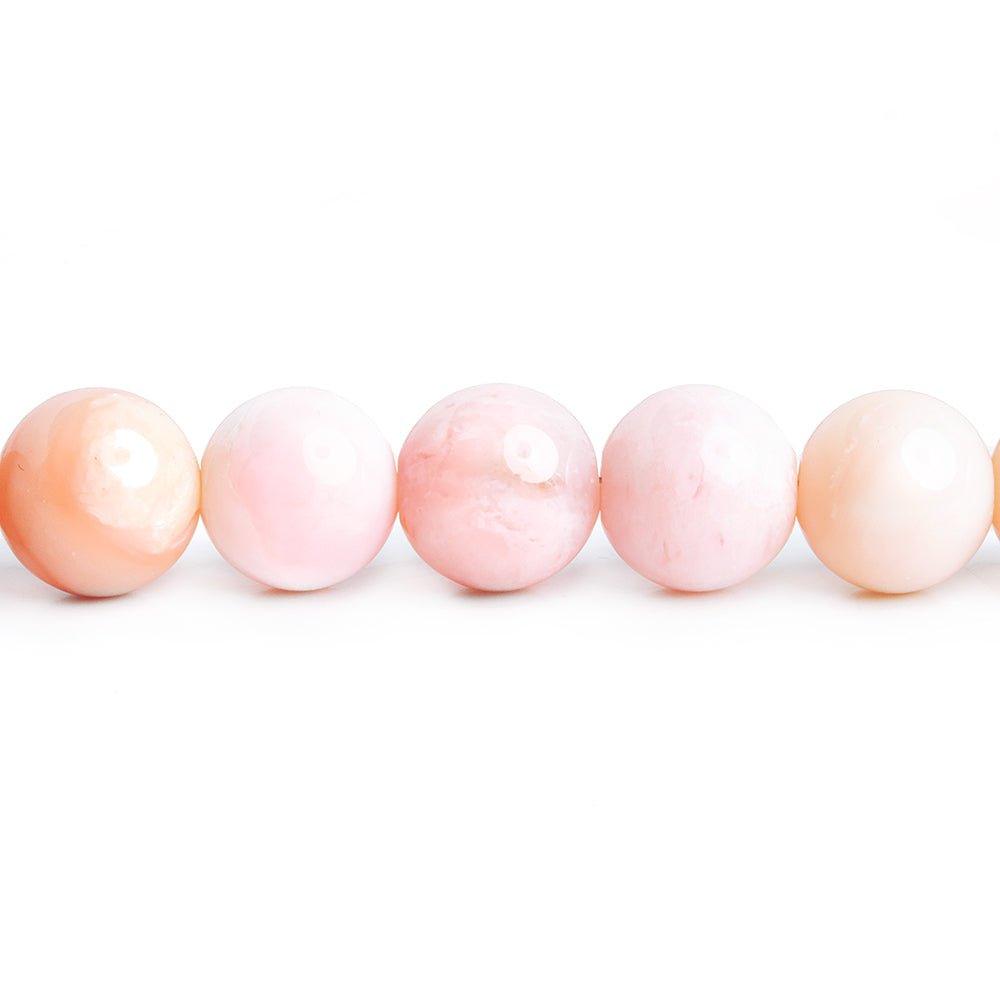 9.5mm Pink Peruvian Opal Plain Large hole Round Beads 16inches 46 pieces - The Bead Traders
