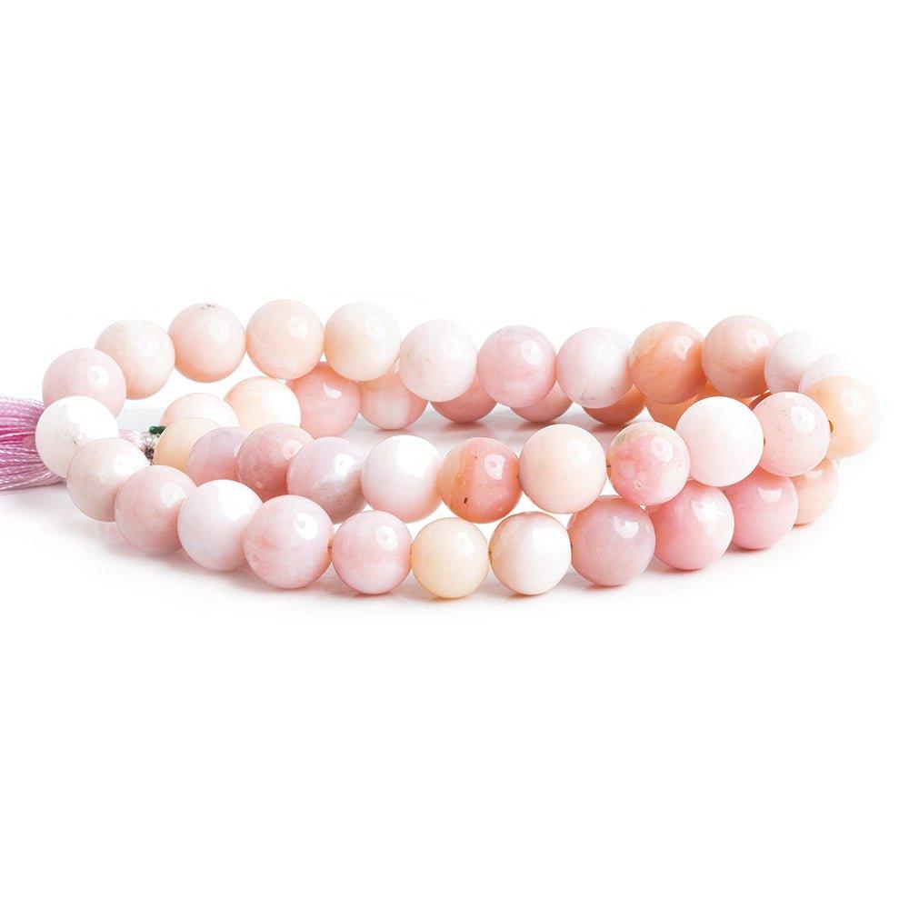9.5mm Pink Peruvian Opal Plain Large hole Round Beads 16inches 46 pieces - The Bead Traders