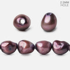 9.5x10-11x12mm Merlot Purple Baroque 2.5mm Large Hole Pearls 15 in. 35 pcs - The Bead Traders