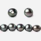 9.5x9.5-11x9.5mm Dark Peacock Baroque 2.5mm Large Hole Pearls 15 in. 43 pcs - The Bead Traders