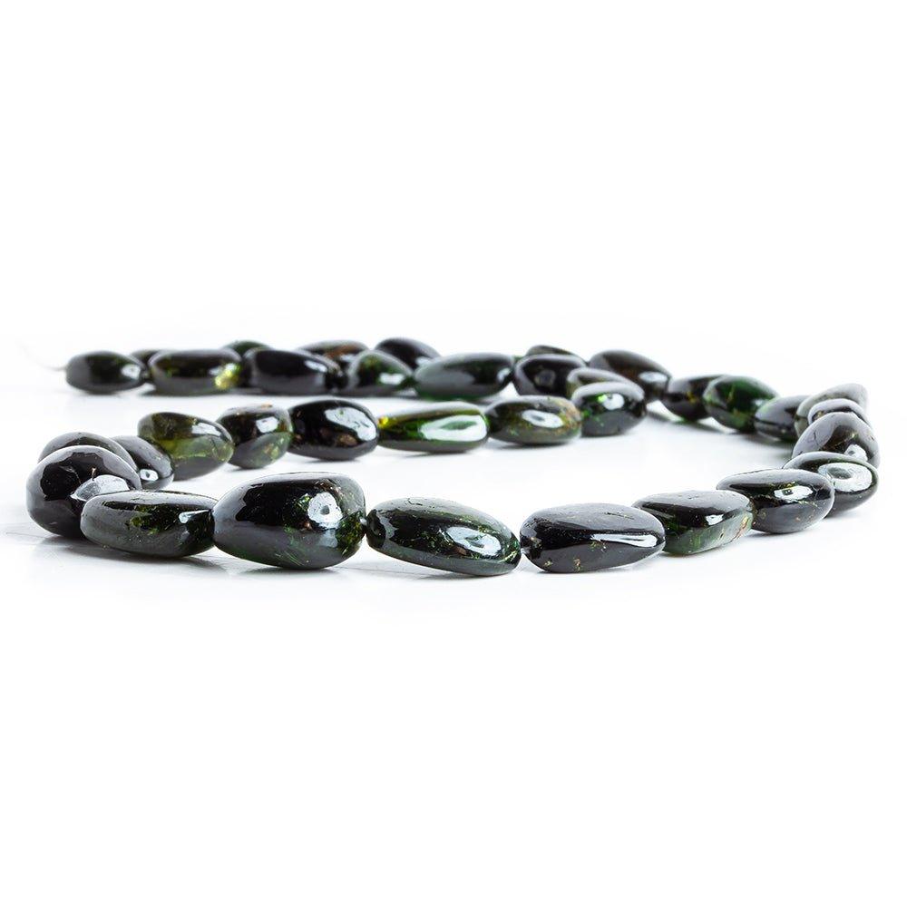 9.5x9mm 14.5x12mm Green Tourmaline Plain Nugget Beads 17 inch 36 pieces - The Bead Traders