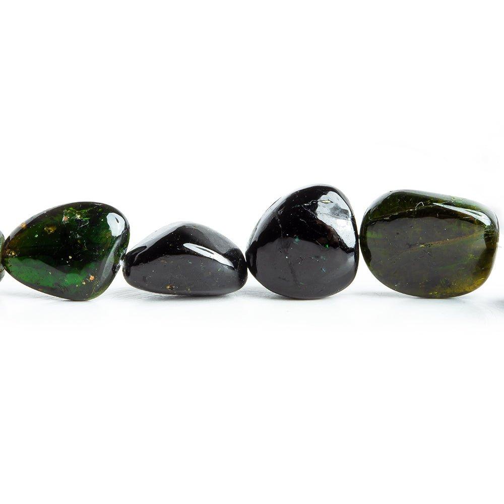 9.5x9mm 14.5x12mm Green Tourmaline Plain Nugget Beads 17 inch 36 pieces - The Bead Traders