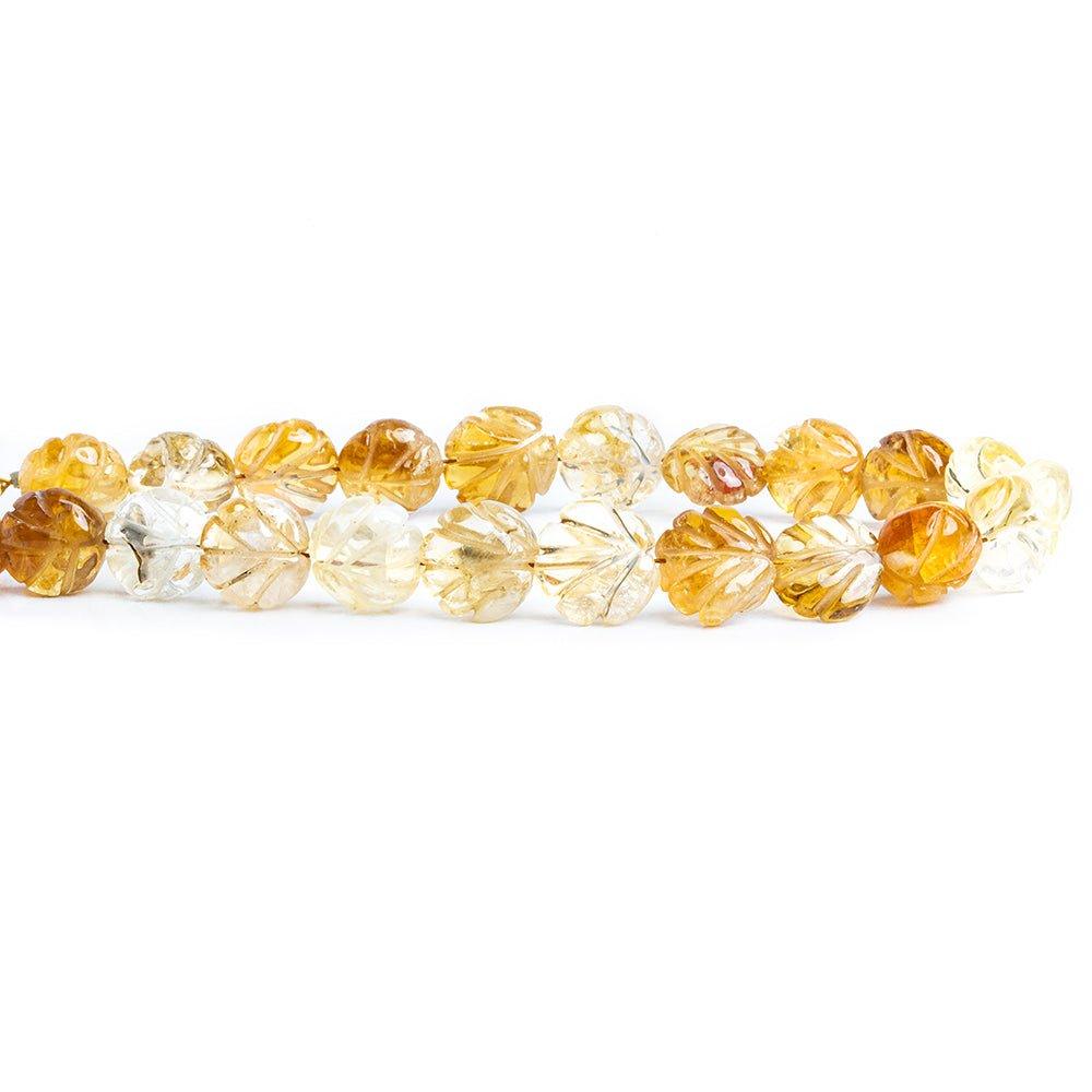 9mm-10mm Citrine Carved Faceted Coin Beads 8 inch 24 pieces - The Bead Traders