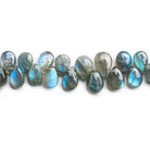 9mm-11mm Labradorite Plain Pear Beads 8.5 inch 45 pieces - The Bead Traders